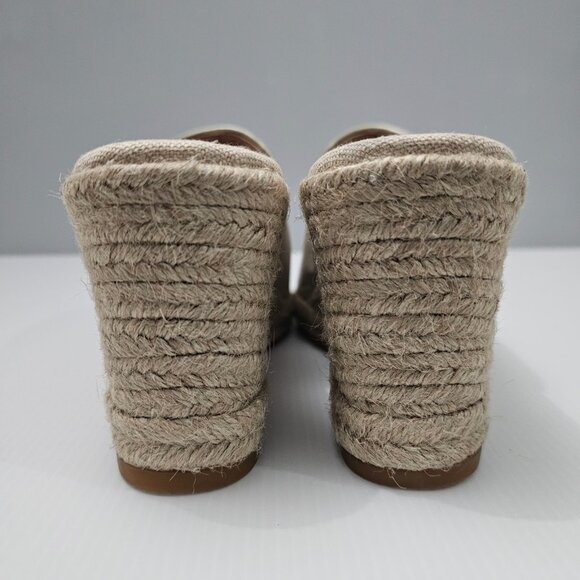 NEW Cole Haan Cloudfeel Southcrest Wedge Espadrille Mule Ivory Leather Size 11 - Picture 8 of 12